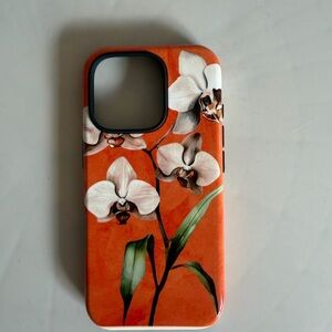Floral Orchid Orange Phone Case for iPhone - Decorative Protective Cover